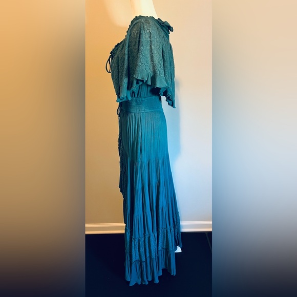 Free People Dancing on Air Maxi Dress in Sunken City(Turquoise) size Small EUC - Picture 8 of 17
